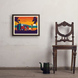 West Coast Surf Van - Art Print, 18x24 / Simple / Brown