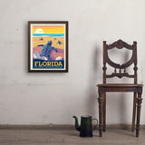 Florida: Sea Turtle Hatchling Habitats - Art Print, 18x24 / Simple / Brown