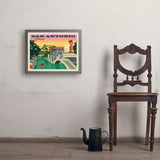 San Antonio, TX: River Walk (Horizontal) - Art Print, 18x24 / Simple / Gray
