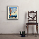 Classic Ski Design: Spend The Day Skiing!  - Art Print, 18x24 / Simple / Gray