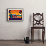 West Coast Surf Van - Art Print, 18x24 / Simple / Gray