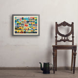 50-State Collage (Horizontal) - Art Print, 18x24 / Simple / Gray