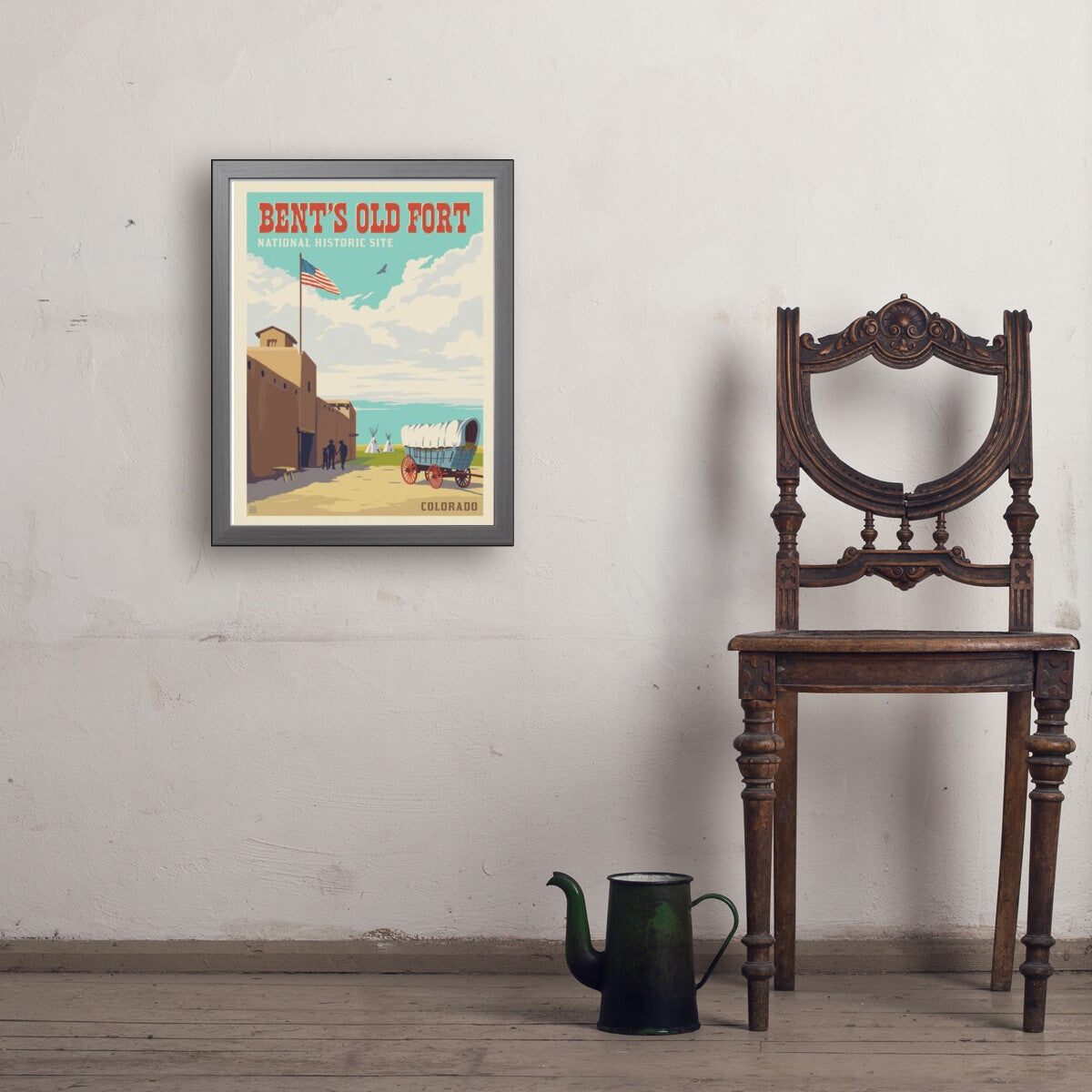 bents-old-fort-national-historic-site-co - 18x24 / Simple / Gray / Env