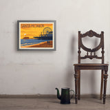 Santa Monica Pier: Sunset - Art Print, 18x24 / Simple / Gray
