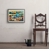 Mythical Creatures From Around The World Collage - Art Print, 18x24 / Simple / Gray