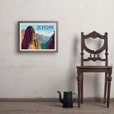Zion National Park: Ascent To Angels Landing (Horizontal) - Art Print, 18x24 / Simple / Gray
