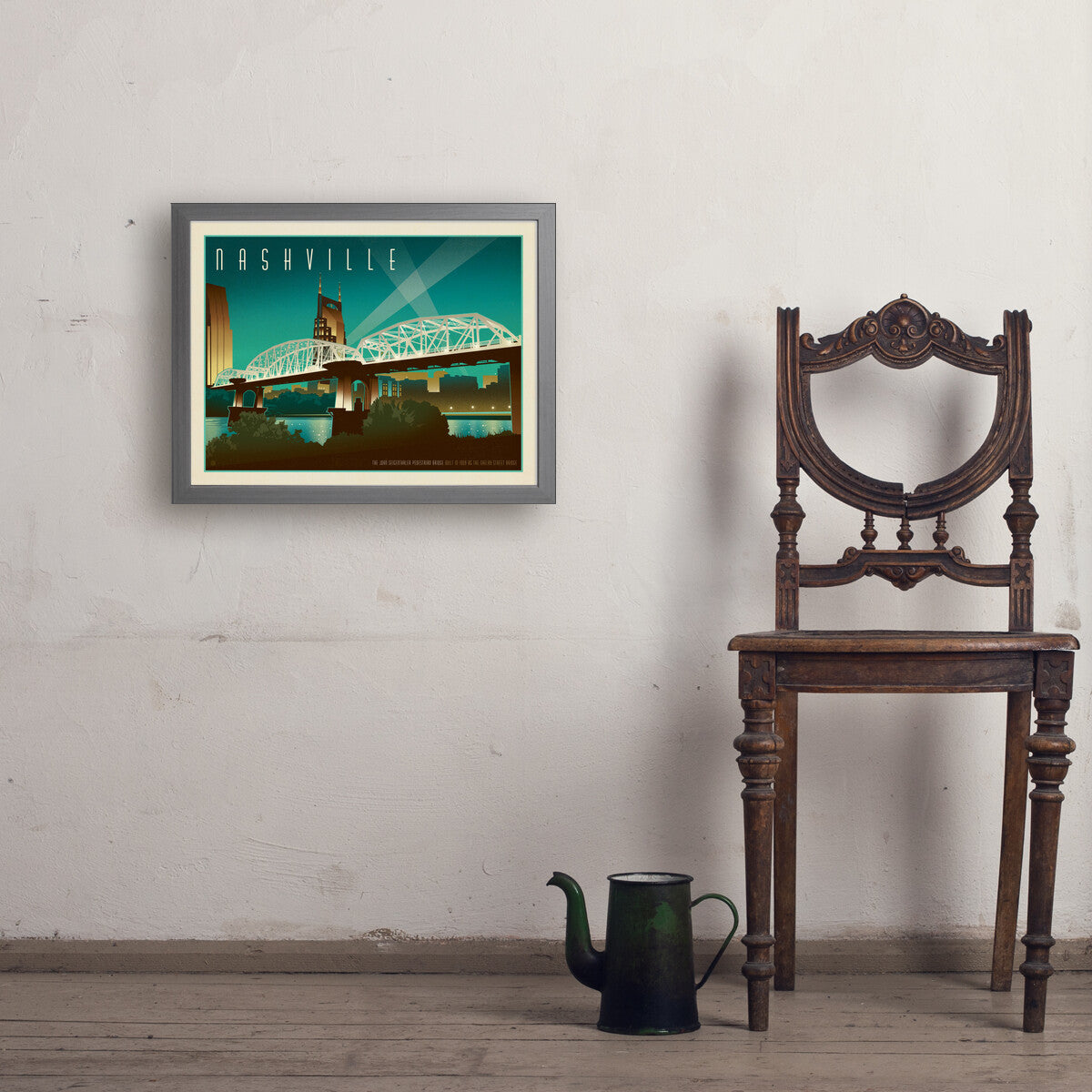 Nashville Skyline: Pedestrian Bridge, Horizontal | Art Print