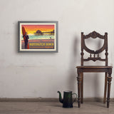 Huntington Beach, California - Art Print, 18x24 / Simple / Gray