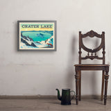 Crater Lake National Park: Winter Fox (Horizontal) - Art Print, 18x24 / Simple / Gray