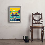Minnesota State Pride (Old Flag) - Art Print, 18x24 / Simple / Gray