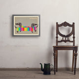 Mod Rainbow Dogs - Art Print, 18x24 / Simple / Gray