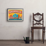 Nashville Landmarks (Horizontal) - Art Print, 18x24 / Simple / Gray