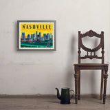 Nashville Sunset Skyline (Horizontal) - Art Print, 18x24 / Simple / Gray