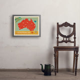 Australia: Explore Down Under Map - Art Print, 18x24 / Simple / Gray