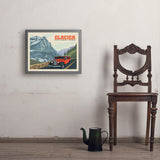 Glacier National Park: Going To The Sun Road (Horizontal) - Art Print, 18x24 / Simple / Gray