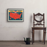 250th Anniversary USA: Commemorative Map - Art Print, 18x24 / Simple / Gray