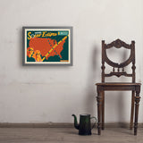 2024 Total Solar Eclipse Map - Art Print, 18x24 / Simple / Gray