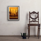 Saguaro National Park - Art Print, 18x24 / Simple / Gray