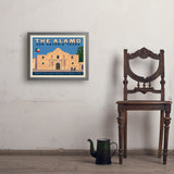 San Antonio, TX: The Alamo (Horizontal) - Art Print, 18x24 / Simple / Gray