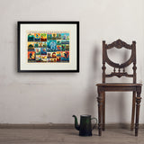 Mythical Creatures From Around The World Collage - Art Print, 18x24 / Standard / Black