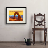 Arches National Park: Delicate Arch Sunset (Horizontal) - Art Print, 18x24 / Standard / Black