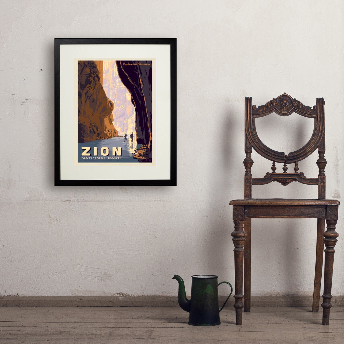 zion-national-park-explore-the-narrows - 18x24 / Standard / Black / Env