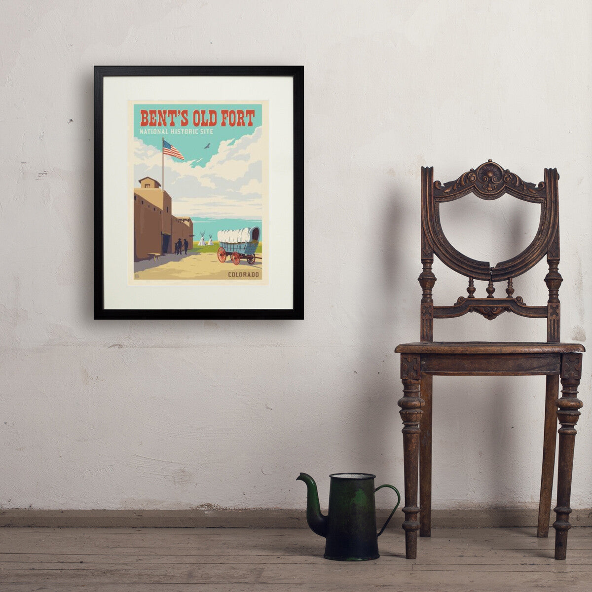bents-old-fort-national-historic-site-co - 18x24 / Standard / Black / Env