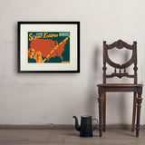 2024 Total Solar Eclipse Map - Art Print, 18x24 / Standard / Black