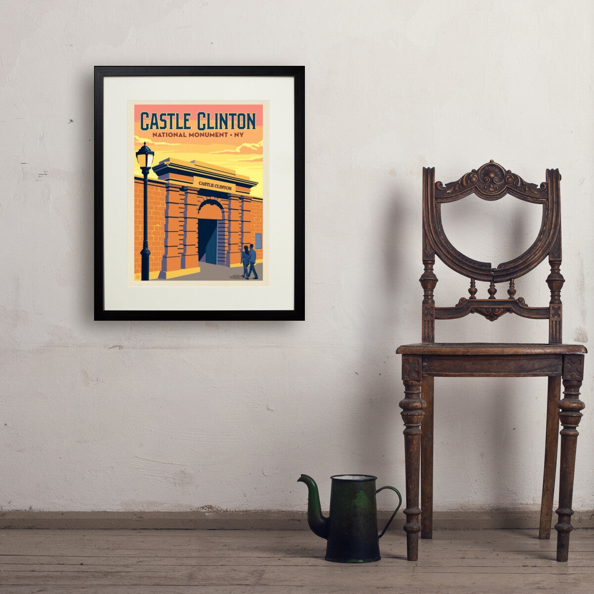castle-clinton-national-monument-ny - 18x24 / Standard / Black / Env