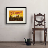 Chicago: Horizontal Skyline - Art Print, 18x24 / Standard / Black