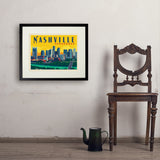 Nashville Sunset Skyline (Horizontal) - Art Print, 18x24 / Standard / Black