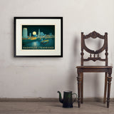 Nashville Riverfront Skyline at Night - Art Print, 18x24 / Standard / Black