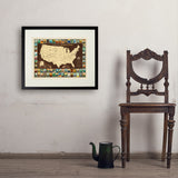 63 National Parks: Map Of USA - Art Print, 18x24 / Standard / Black