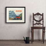Glacier National Park: Going To The Sun Road (Horizontal) - Art Print, 18x24 / Standard / Black