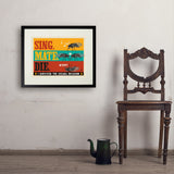 Cicada Invasion: Sing. Mate. Die. (Horizontal) - Art Print, 18x24 / Standard / Black