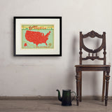 Map of the USA Print - Art Print, 18x24 / Standard / Black