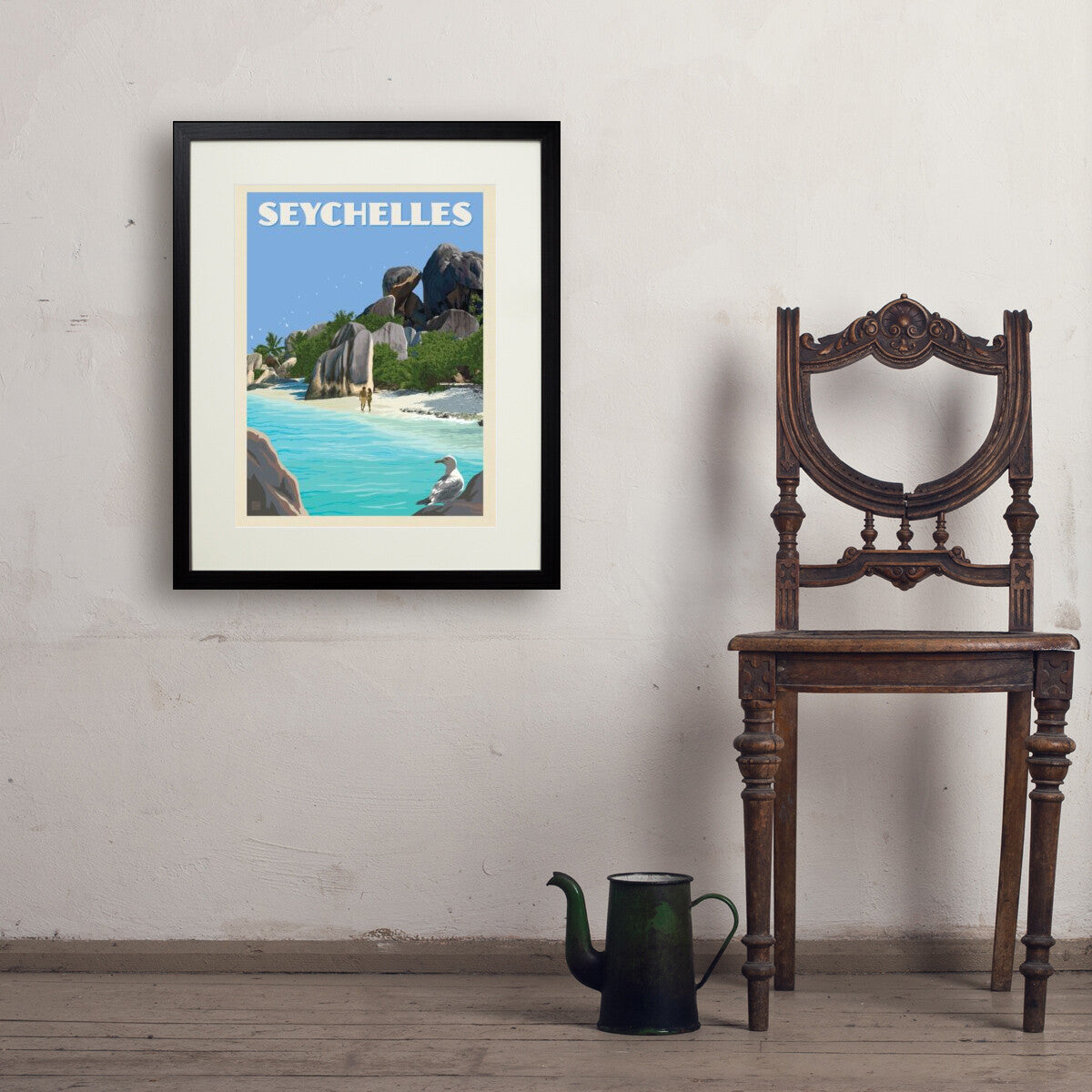 seychelles - 18x24 / Standard / Black / Env