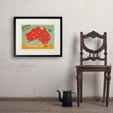 Australia: Explore Down Under Map - Art Print, 18x24 / Standard / Black