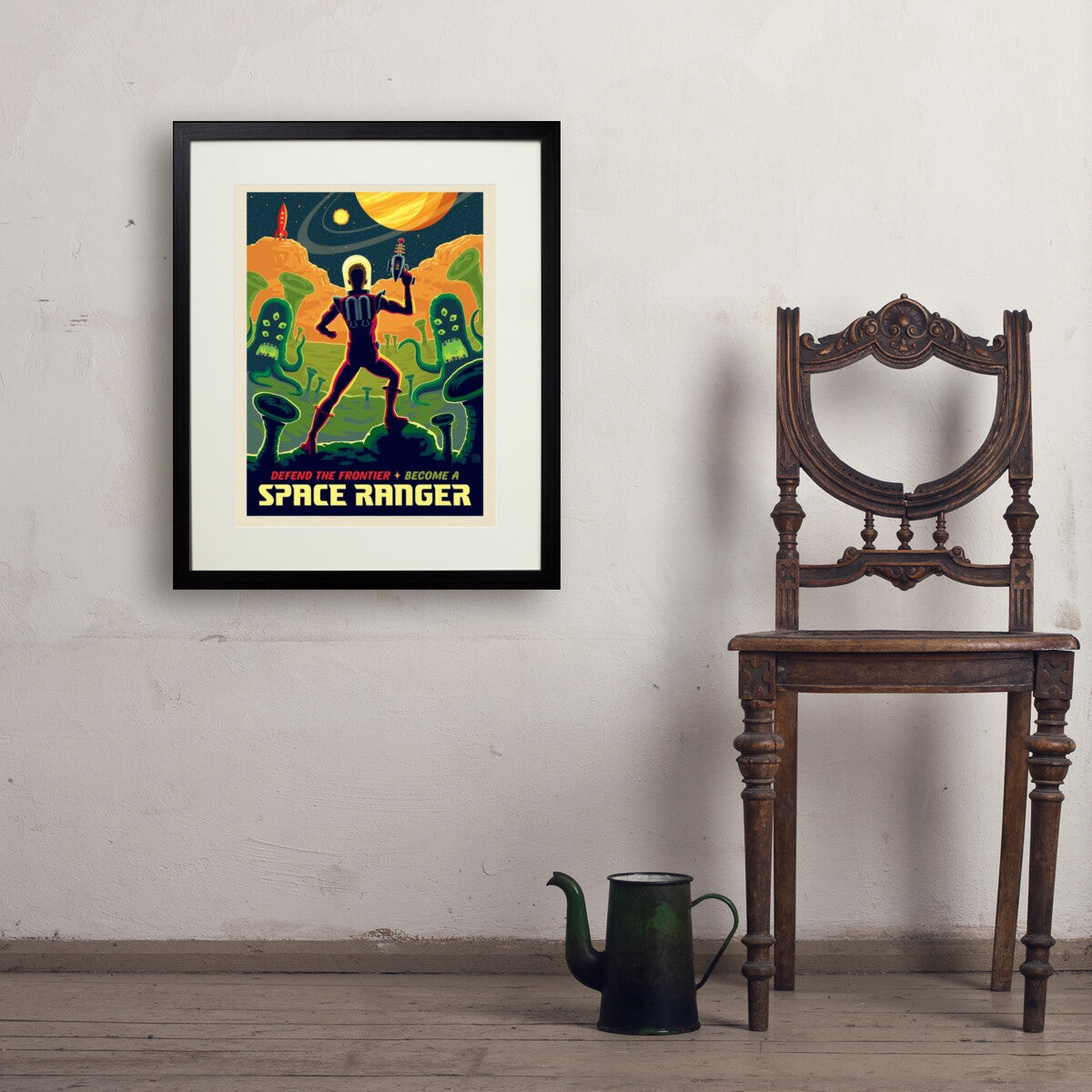 レトロフューチャーアート「火種」2046シリーズ キャンバス版画 Space Ranger: Retro Futura — Space Travel Poster | Art Print