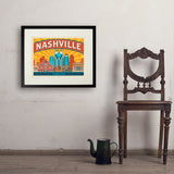 Nashville Landmarks (Horizontal) - Art Print, 18x24 / Standard / Black