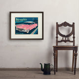 Memphis, TN: Pink Caddy (Horizontal) - Art Print, 18x24 / Standard / Brown