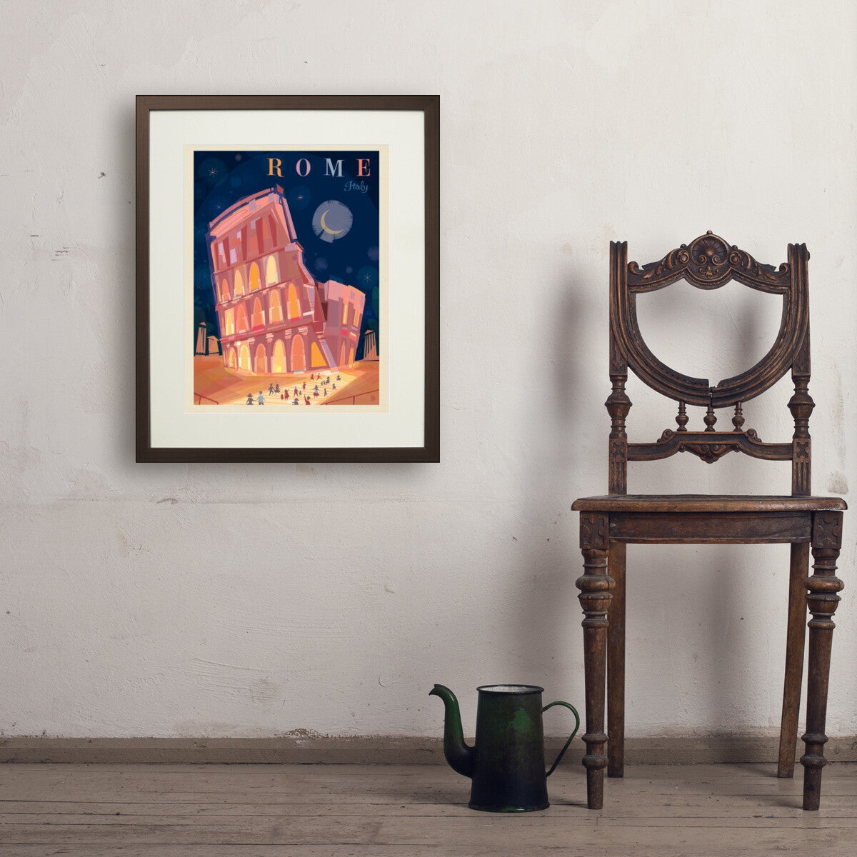 Italy, Rome: Colosseum (Mod Design) — Vintage Travel Poster | Art