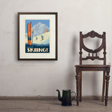 Classic Ski Design: Spend The Day Skiing!  - Art Print, 18x24 / Standard / Brown