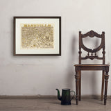 Illustrated Map of Nashville - Art Print, 18x24 / Standard / Brown