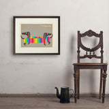 Mod Rainbow Dogs - Art Print, 18x24 / Standard / Brown