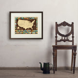 63 National Parks: Map Of USA - Art Print, 18x24 / Standard / Brown