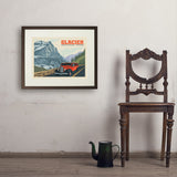 Glacier National Park: Going To The Sun Road (Horizontal) - Art Print, 18x24 / Standard / Brown