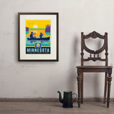 Minnesota State Pride (Old Flag) - Art Print, 18x24 / Standard / Brown