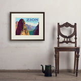 Zion National Park: Ascent To Angels Landing (Horizontal) - Art Print, 18x24 / Standard / Brown