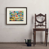 50-State Collage (Horizontal) - Art Print, 18x24 / Standard / Brown